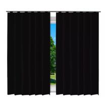 Cortina Blackout Preto 280x280cm Tecido 100% Poliéster Bloqueio Luz Varão Alça Cortina Blackout Preto 280x280cm Tecido 100% Poliéster Bloqueio Luz Varão Alça