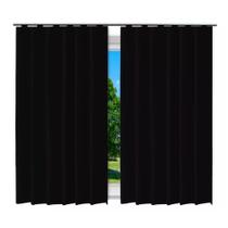 Cortina Blackout Preto com Ilhós - 280x250cm