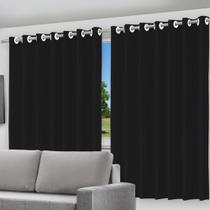 Cortina Blackout Preto com Ilhós - 280x250cm Cortina Blackout Preto com Ilhós - 280x250cm