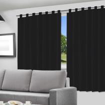 Cortina Blackout Preto PVC 280x280cm com Alça Corta Luz