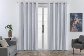 Cortina Blackout PVC 2,00M x 1,30M Corta Luz 100% Para Varão Simples Branco