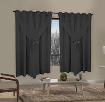 Cortina Blackout PVC 2,20x1,30 Tecido Voil Sala e Quarto Corta Luz 100%