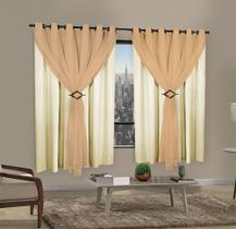 Cortina Blackout PVC 2,80x1,40 Com Tecido Voil Sala e Quarto Blecaute Corta Luz 100%