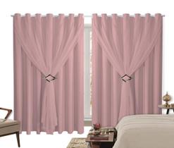 Cortina Blackout PVC 3,00m X 2,40m Com Voil Rosa