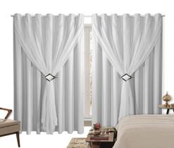 Cortina Blackout PVC 4,00m X 2,40m Com Voil Branco Cortina Blackout PVC 4,00m X 2,40m Com Voil Branco