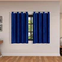 Cortina Blackout PVC c/ Tecido Voil Xadrez 2,00 x 1,40 Azul Marinho Cortina Blackout PVC c/ Tecido Voil Xadrez 2,00 x 1,40 Azul Marinho