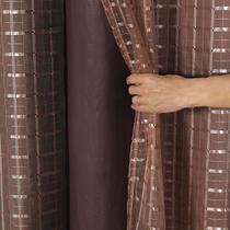 Cortina Blackout PVC c/ Tecido Voil Xadrez 2,8 x 1,6 Tabaco Cortina Blackout PVC c/ Tecido Voil Xadrez 2,8 x 1,6 Tabaco