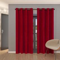 Cortina Blackout Pvc Com Cetim Amassado 2,7 X 2,3 Vermelho