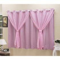 Cortina Blackout PVC com Tecido Voil 2,80 m x 1,80 m Rosa