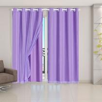 Cortina Blackout PVC com Tecido Voil 2,80 m x 2,30 m Lilás