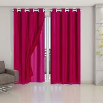 Cortina Blackout PVC com Tecido Voil 2,80 m x 2,30 m Pink - Relíquias do Interior