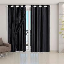 Cortina Blackout Pvc Com Tecido Voil Liso M2 - 2,80 X 2,30M