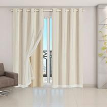 Cortina Blackout Pvc Com Tecido Voil Liso M2 - 2,80x2,30m