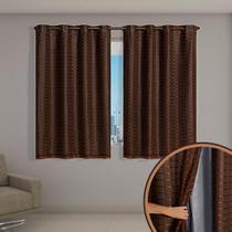 Cortina Blackout Pvc Com Tecido Voil Xadrez 2,00 M X 1,40 M Privacidade e Elegância