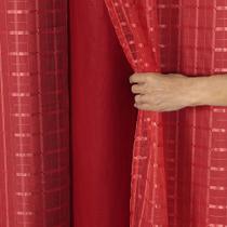 Cortina Blackout PVC com Tecido Voil Xadrez 2,00 m x 1,40 m - Vermelho Cortina Blackout PVC com Tecido Voil Xadrez 2,00 m x 1,40 m - Vermelho