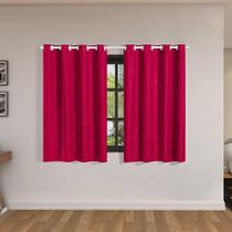 Cortina Blackout Pvc Com Tecido Voil Xadrez 2,00X1,40 Pink