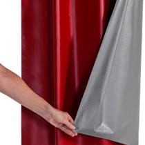 Cortina Blackout Pvc Com Tecido Voil Xadrez 2,80 M X 1,60 M - Vermelho