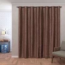 Cortina Blackout Pvc Com Tecido Voil Xadrez 2,80 M X 2,30 M - Marrom Cortina Blackout Pvc Com Tecido Voil Xadrez 2,80 M X 2,30 M - Marrom