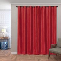 Cortina Blackout Pvc Com Tecido Voil Xadrez 2,80 M X 2,30 M - Vermelho