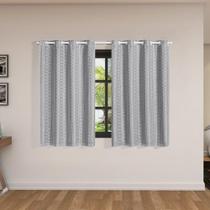 Cortina Blackout Pvc Com Tecido Voil Xadrez 2,80X1,60 Cinza