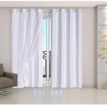 cortina blackout pvc com voil liso 2,80 largura x 2,60 altura - jn enxovais