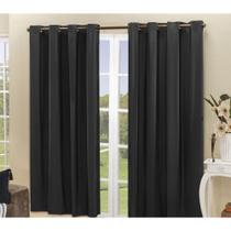 Cortina Blackout PVC corta 100 % a luz 2,80 m x 2,30 m Preto