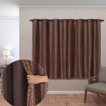 Cortina Blackout Pvc E Tecido Voil Xadrez 2,80x1,60 Blecaute