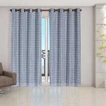 Cortina Blackout Pvc M10 Tecido Voil Xadrez 2,80 X 2,30m