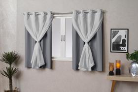 Cortina Blackout PVC (plástico) com VOIL e Argola para Sala ou Quarto 100% Blecaute 2,80M x 1,30M