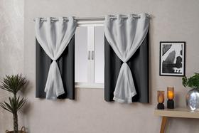 Cortina Blackout PVC (plástico) com VOIL e Argola para Sala ou Quarto 100% Blecaute 2,80M x 1,60M