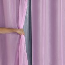 Cortina Blackout PVC prata com Voil 2,00 m x 1,40 m Rosa - Bella Vita