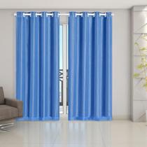 Cortina Blackout Pvc Prata Com Voil 2,80 M X 2,30 M Azul