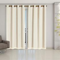 Cortina Blackout Pvc Prata Com Voil 2,80 M X 2,30 M Bege