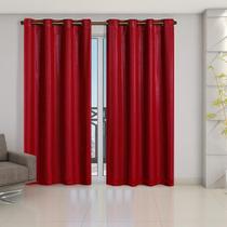 Cortina Blackout Pvc Prata Com Voil 2,80 M X 2,30 M Vermelho