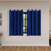 Cortina Blackout Pvc Tecido Voil Xadrez 2,80X1,60 Marinho