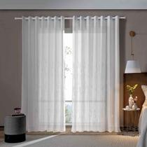 Cortina Blackout Quarto Pratika Bordada 3,00 x 1,70 Natural Corta Luz PVC Bella Janela