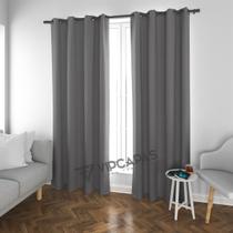 Cortina Blackout Quarto Sala Escritorio 100 Corta Luz Solar Blackout Blecaute PVC 2,80 X 2,30 Cinza