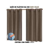 Cortina Blackout Sala ou Quarto PVC (plástico) Rústica 100% Blecaute 2,50M x 1,30M Tecido Grosso