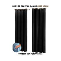 Cortina Blackout Sala ou Quarto PVC (plástico) Rústica 100% Blecaute 2,80M x 2,00M Tecido Grosso