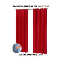Cortina Blackout Sala ou Quarto PVC (plástico) Rústica 100% Blecaute 2,80M x 2,50M Tecido Grosso