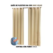 Cortina Blackout Sala ou Quarto PVC (plástico) Rústica 100% Blecaute 2,80M x 3,00M Tecido Grosso - NARA CONFECÇÕES