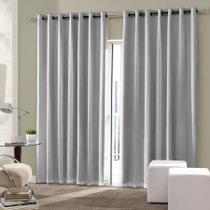 Cortina Blackout Salatecido 400 X 250 Cinza Claro