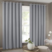 Cortina Blackout Tecido 2,80mx4,00m Cinza Adomes Poliester