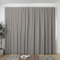 Cortina Blackout Tecido 3.00m x 2.50m Para Trilho Suíço Sala Quarto Cor:Cinza