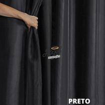Cortina Blackout Tecido corta 100 % a luz 4,40 m x 2,70 m para sala, escritorio, quarto c/ Voil p/ Varão Simples 3m