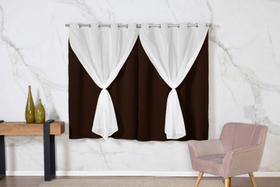 Cortina Blackout Tecido Grosso Com voil 2,00x1,30 Para Sala e Quarto