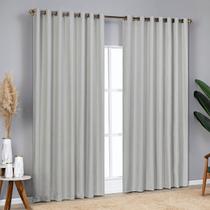 Cortina Blackout Tecido Rústico Linho Bloqueio Total para Varão 3,0m x 2,70 Cinza Cortina Blackout Tecido Rústico Linho Bloqueio Total para Varão 3,0m x 2,70 Cinza