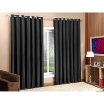Cortina Blackout Tecido Sala/Quarto 300x250 Preta Admirare