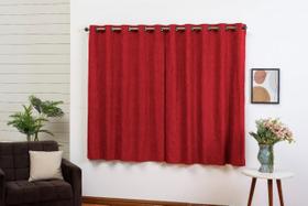 Cortina Blackout Tecido Suede 2,80X1,70 Vermelha