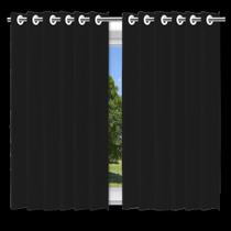 Cortina Blackout Total Black Cor Preto Com Ilhós Dimensões de 200 x 140 cm - Vida Pratika